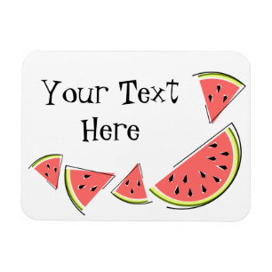 Imán Piezas de sandía Textos