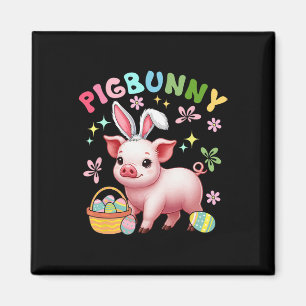 Imán Pigbunny Cerdito Lindo Disfraz de Conejo Cazando H