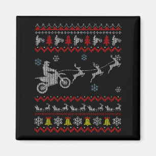 Imán Pijama de motocicleta de motocross feo de Navidad