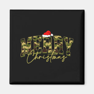Imán Pijama de Navidad Camuflaje Sombrero de Santa 