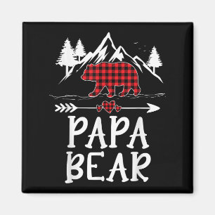 Imán Pijama de Navidad del Papá Oso Cuadros Rojos de Bú