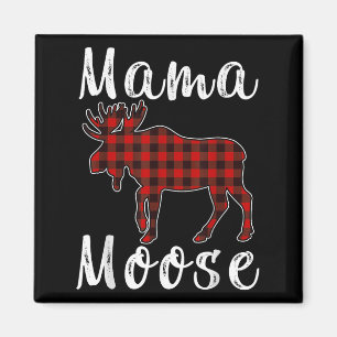 Imán Pijama de Navidad Familia Mama Moose Rojo y Negro