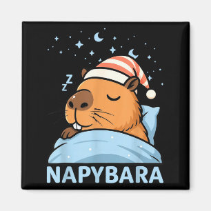 Imán Pijama Divertido de Capibara Dormilona Lindo 