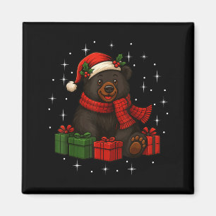 Imán Pijama divertido de oso de Navidad para hombres, m