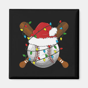 Imán Pijamas divertidas de béisbol de Navidad para toda