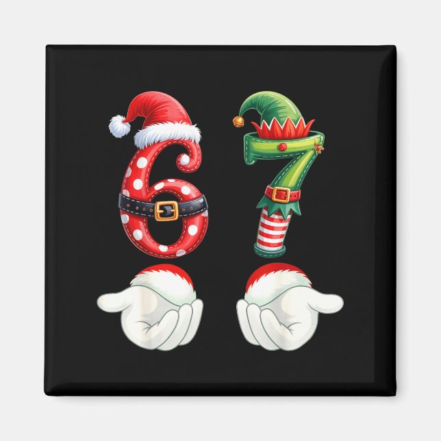 Imán Pijamas divertidas de Navidad 67 Seis Siete Meme 6 (Frente)