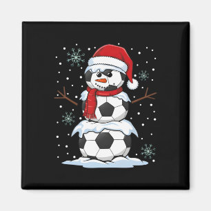 Imán Pijamas divertidos de fútbol de Navidad para hombr