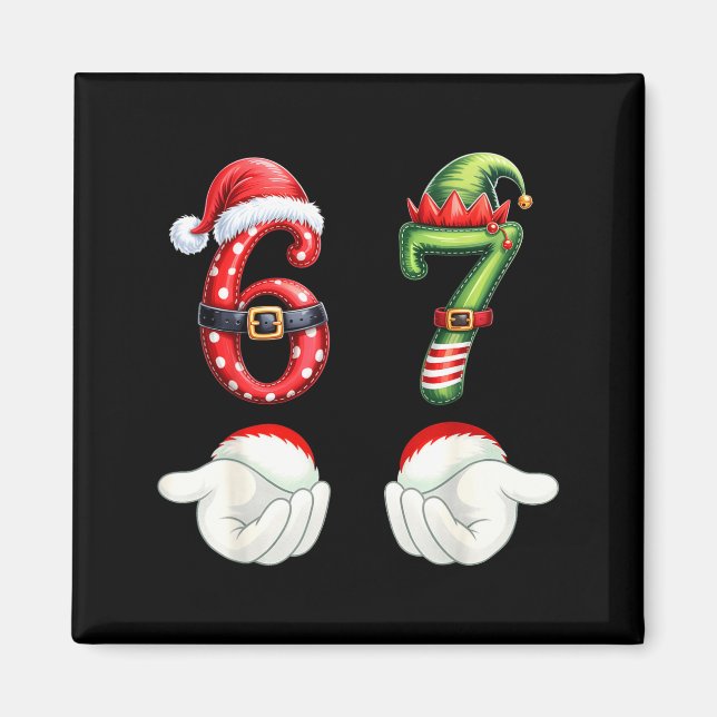 Imán Pijamas divertidos de Navidad 67 Seis Siete Meme 6 (Frente)