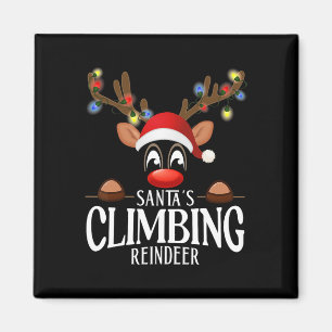 Imán Pijamas divertidos de Navidad con renos trepadores
