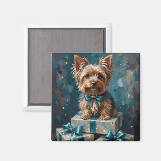 Imán Pila de regalos de vacaciones para perros Terrier  (Anverso/Reverso)