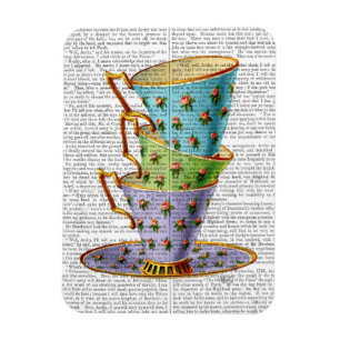 Imán Pila de tres tazas de té del vintage