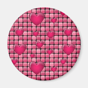 Imán Pila rosada con los corazones
