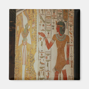 Imán Pilar que representa Osiris y llevar del sacerdote