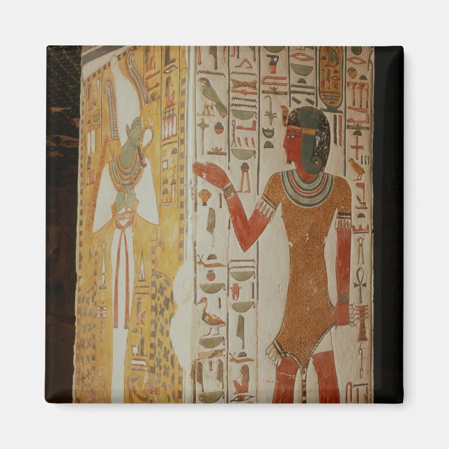 Imán Pilar representando a Osiris y a un sacerdote usan (Frente)