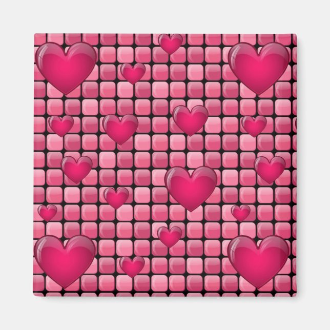 Imán Pile Rosa Con Corazón (Frente)