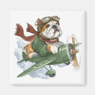 Imán Piloto de avión Bulldog Inglés