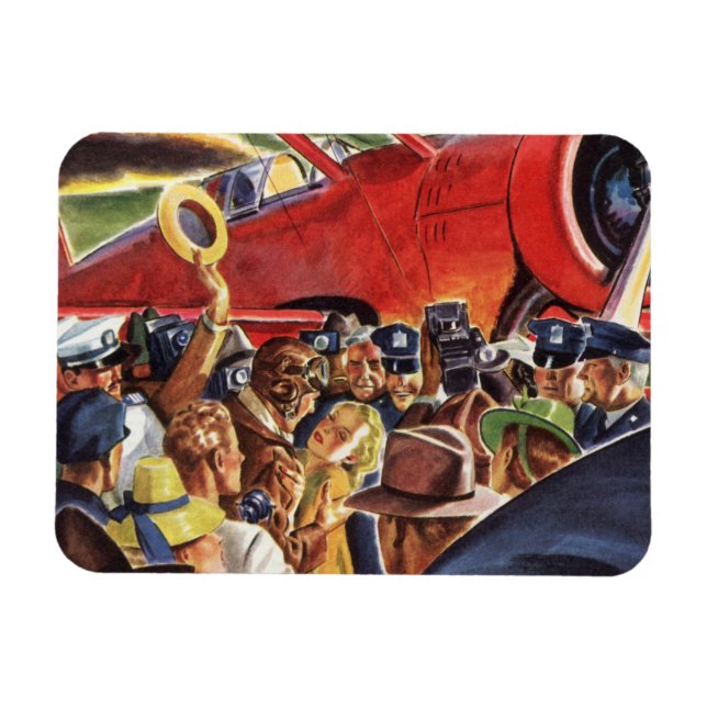 Imán Piloto de avión de propulsión única con Paparazzi (Horizontal)