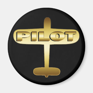 IMÁN PILOTO DE AVIÓN ORO