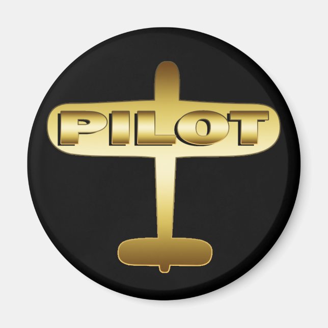 IMÁN PILOTO DE AVIÓN ORO (Frente)