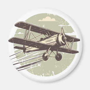 Imán Piloto de biplano vintage