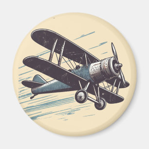 Imán Piloto de biplano vintage