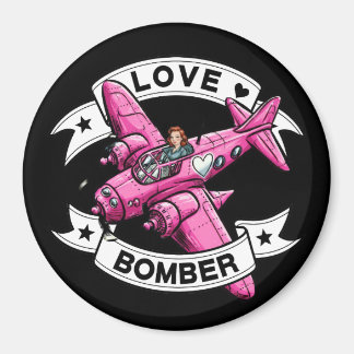 Imán Piloto de Bombardero de Amor Rosa