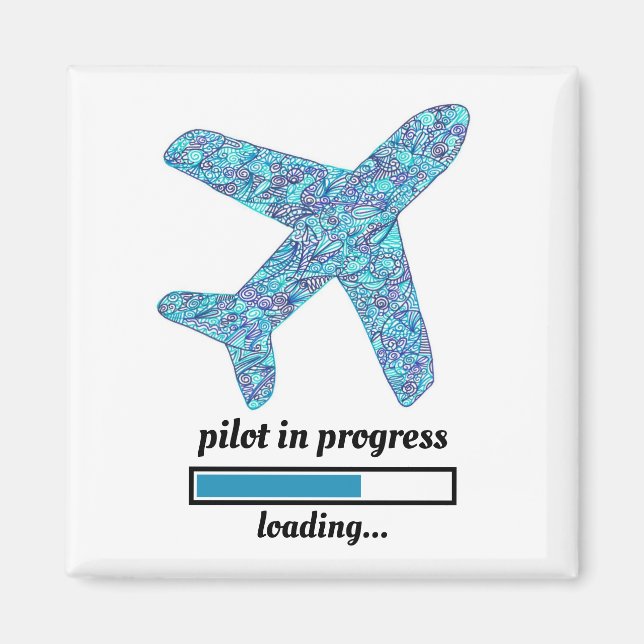 Imán "Piloto En Curso", Avión Magnet (Frente)