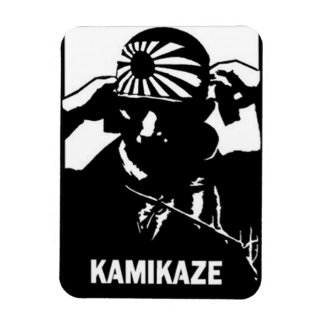 Imán Piloto kamikaze japonés blanco y negro