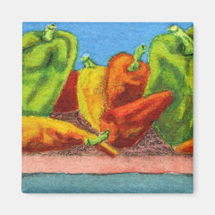 Imán Pimientos calientes y dulces para el estante de la