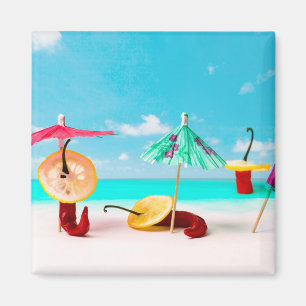 Imán Pimientos De Chili Junto Al Mar