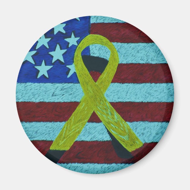 IMÁN PIN A RIBBON AMARILLO (Frente)