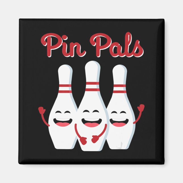 Imán Pin Pals Cute Bowling Para Hombres Mujeres Y Niños (Frente)