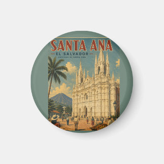 Imán Pin  Santa Ana, El Salvador  Retro poster