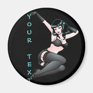 Imán Pin Up Chica Fridge Magnet Personalizado Retro Pin