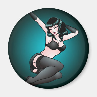 Imán Pin Up Chica Fridge Magnet Retro Jazz Pin-up Regal
