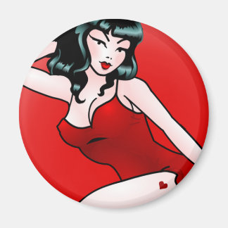 Imán Pin Up Chica Fridge Magnet Valentine Pin up