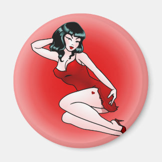 Imán Pin Up Chica Fridge Magnet Valentine Pin-up