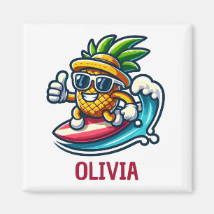 Imán Piña Surfista Golpea las Olas Personalizado