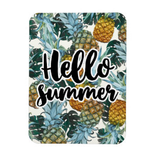 Imán Piñas Tropicales & Hojas Hola Verano
