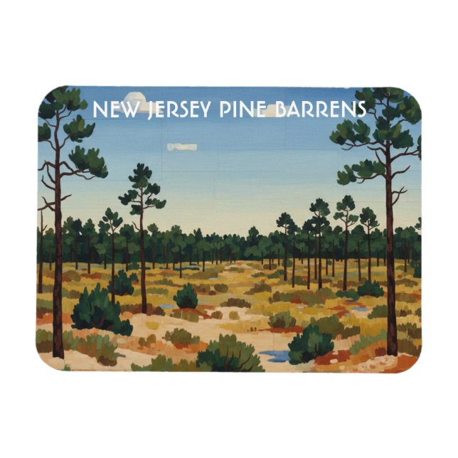 Imán Pine Barrens Viajes Nueva Jersey (Horizontal)