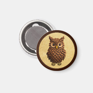 Imán Pine Cone Owl