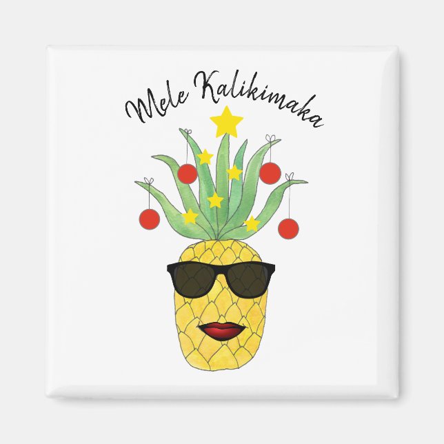 Imán Pineapple Mele Kalikimaka (Frente)