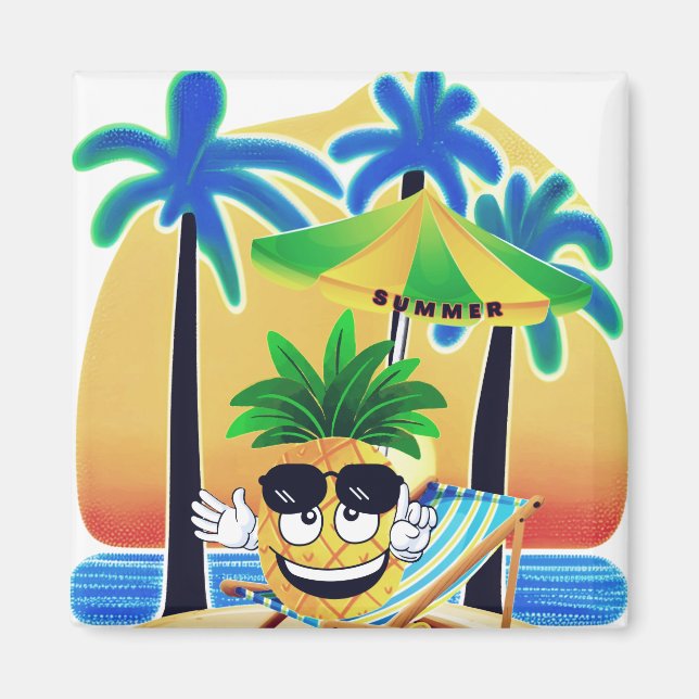 IMÁN PINEAPPLE ON THE BEACH (Frente)