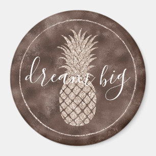 Imán Pineapple Purpurina Rubor de chocolate marrón