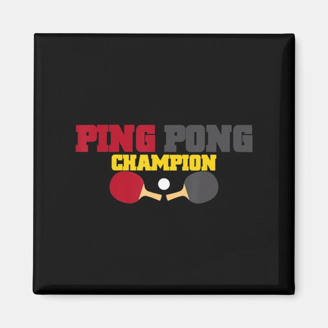 Imán Ping Pong Champion Divertido Cute Mesa Regalo de t (Frente)