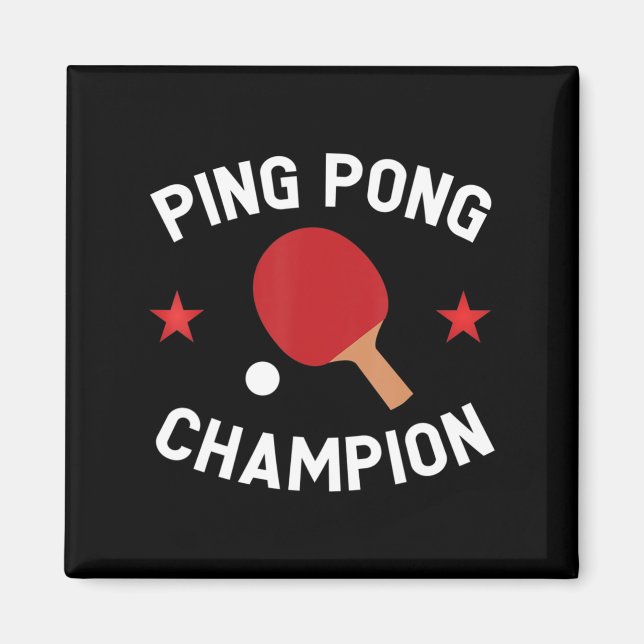 Imán Ping Pong Champion Table Tennis Lover Gift (Frente)