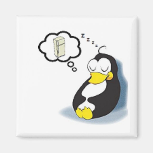 Imán Pinguim sonhando com a geladeira (Frente)