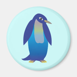 Imán pingüino azul