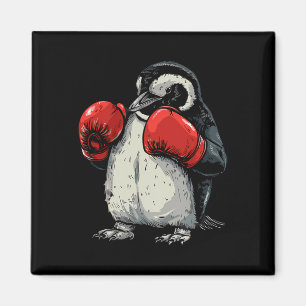 Imán Pingüino Boxeador Con Guantes De Boxeo Kickboxing