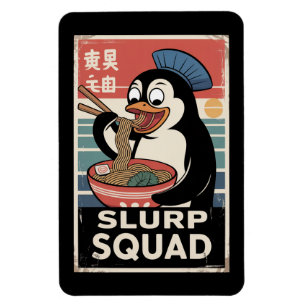 Imán Pingüino comiendo Ramen Funny Slurp Squad